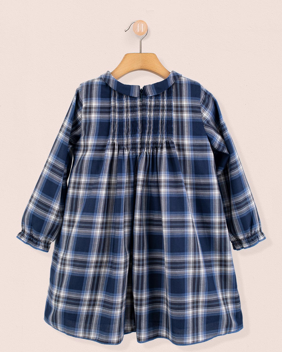 Elizabeth Italian Navy Tartan Dress